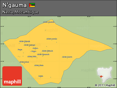 Savanna Style Simple Map of N'gauma, single color outside