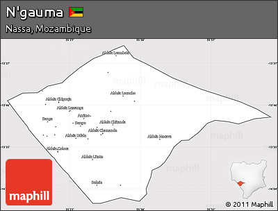 Silver Style Simple Map of N'gauma, cropped outside