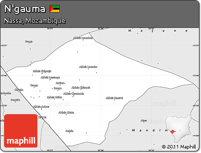 Silver Style Simple Map of N'gauma
