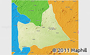 Physical 3D Map of Nipepe, political outside