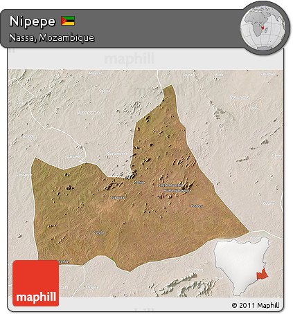 Satellite 3D Map of Nipepe, lighten