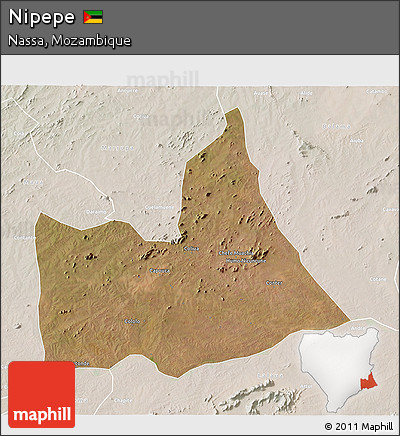 Satellite 3D Map of Nipepe, lighten