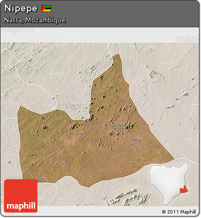 Satellite 3D Map of Nipepe, lighten