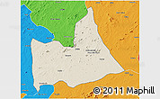 Shaded Relief 3D Map of Nipepe, political outside