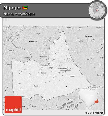 Silver Style 3D Map of Nipepe