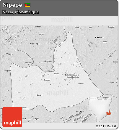 Silver Style 3D Map of Nipepe