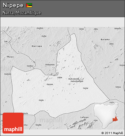 Silver Style 3D Map of Nipepe