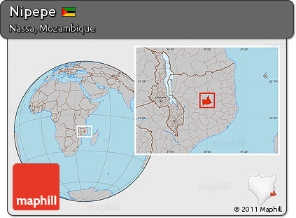 Gray Location Map of Nipepe