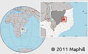 Gray Location Map of Nipepe, highlighted country, highlighted parent region