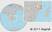 Gray Location Map of Nipepe, highlighted parent region, within the entire country