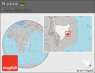 Gray Location Map of Nipepe, highlighted parent region