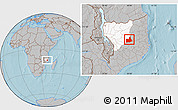 Gray Location Map of Nipepe, highlighted parent region, hill shading