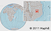 Gray Location Map of Nipepe, hill shading