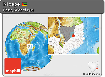 Physical Location Map of Nipepe, highlighted country, highlighted parent region