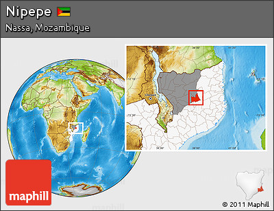 Physical Location Map of Nipepe, highlighted country, highlighted parent region