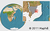 Satellite Location Map of Nipepe, highlighted country, highlighted parent region
