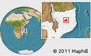 Satellite Location Map of Nipepe, highlighted country
