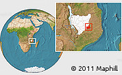 Satellite Location Map of Nipepe, highlighted parent region