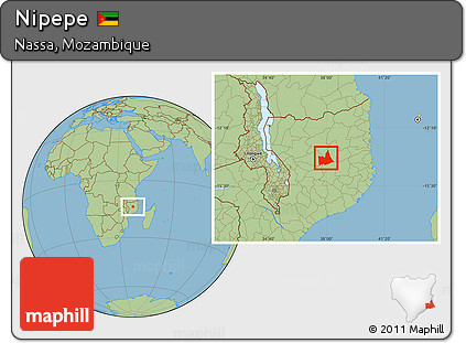 Savanna Style Location Map of Nipepe