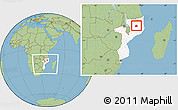 Savanna Style Location Map of Nipepe, highlighted country, within the entire country
