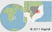 Savanna Style Location Map of Nipepe, highlighted country, highlighted parent region