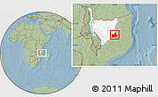 Savanna Style Location Map of Nipepe, highlighted parent region, hill shading
