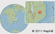 Savanna Style Location Map of Nipepe, hill shading