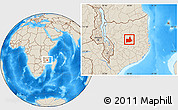 Shaded Relief Location Map of Nipepe