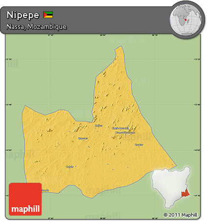 Savanna Style Map of Nipepe, single color outside