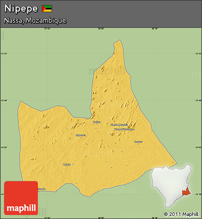 Savanna Style Map of Nipepe, single color outside