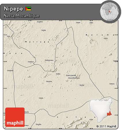 Shaded Relief Map of Nipepe
