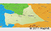 Physical Panoramic Map of Nipepe, political outside