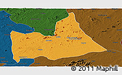 Political Panoramic Map of Nipepe, darken