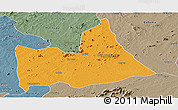 Political Panoramic Map of Nipepe, semi-desaturated