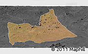 Satellite Panoramic Map of Nipepe, darken, desaturated