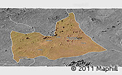 Satellite Panoramic Map of Nipepe, desaturated