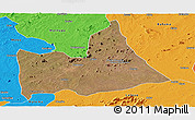 Satellite Panoramic Map of Nipepe, political outside