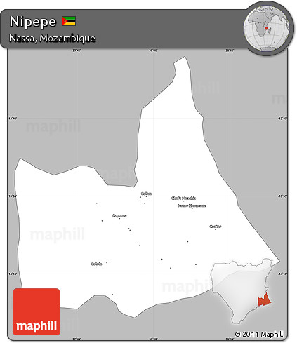 Gray Simple Map of Nipepe, single color outside