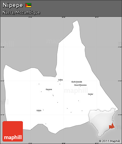 Gray Simple Map of Nipepe, single color outside
