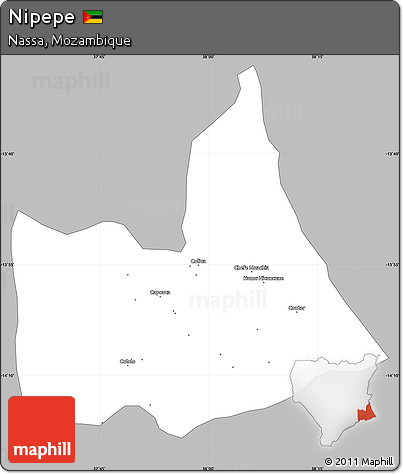 Gray Simple Map of Nipepe, single color outside