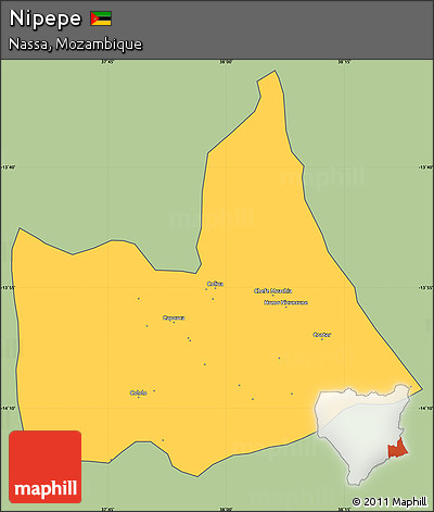 Savanna Style Simple Map of Nipepe, cropped outside