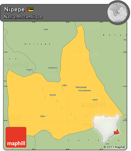 Savanna Style Simple Map of Nipepe