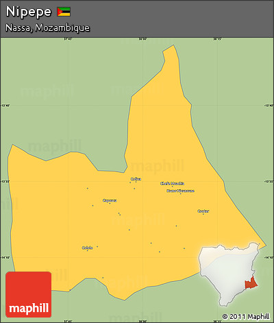 Savanna Style Simple Map of Nipepe, single color outside