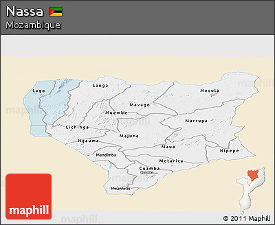 Classic Style Panoramic Map of Nassa, single color outside