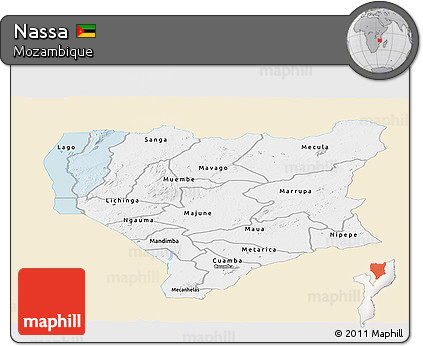Classic Style Panoramic Map of Nassa, single color outside