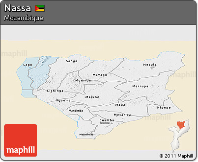 Classic Style Panoramic Map of Nassa, single color outside