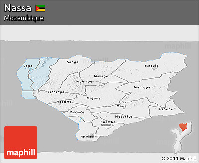 Gray Panoramic Map of Nassa, single color outside