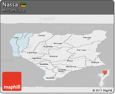 Gray Panoramic Map of Nassa, single color outside