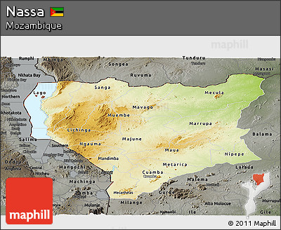 Physical Panoramic Map of Nassa, darken, semi-desaturated