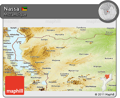 Physical Panoramic Map of Nassa